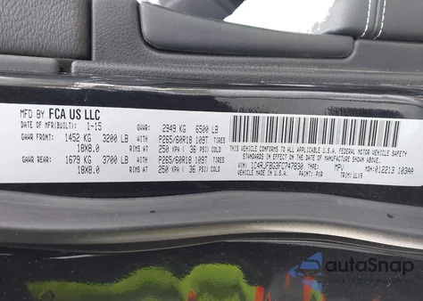 2015 Jeep Grand Cherokee Limited from USA, damaged, VIN 1C4RJFBG3FC747830